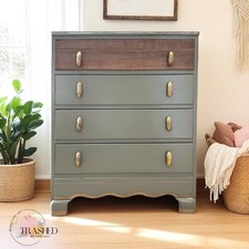 Rare Upcycled Harris Lebus Chest of Drawers in Green