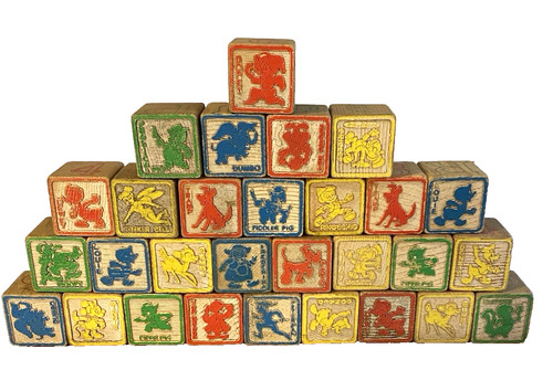Vintage wooden disney alphabet - vintage,