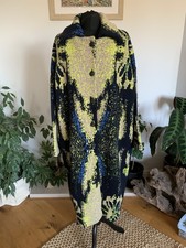Zara Knit Multicoloured Jacquard Coat Jacket - Size M - L Oversized Cardigan