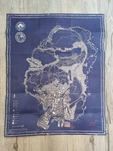 Gta blueprint map art print - v,