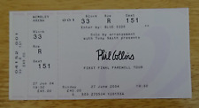 PHIL COLLINS First Final Farewell Tour Ticket Stub Wembley Arena 27 June 2004