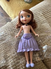 DISNEY PRINCESS : SOFIA THE FIRST Doll & Outfit NO top  11" TALKING WORKING