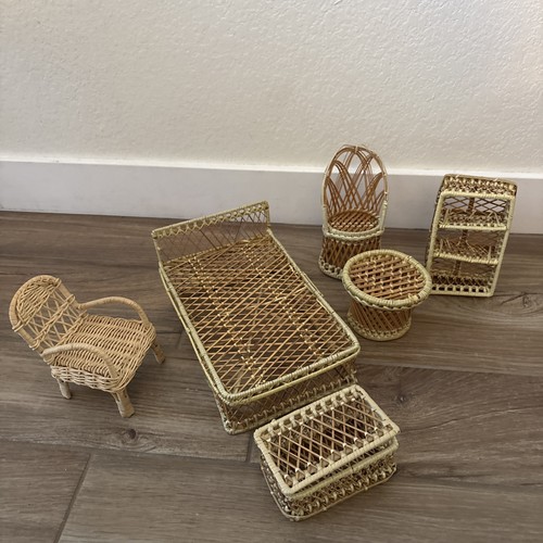 Vintage wicker rattan doll - vintage,