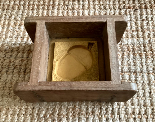 Vintage square wooden - vintage, acorn