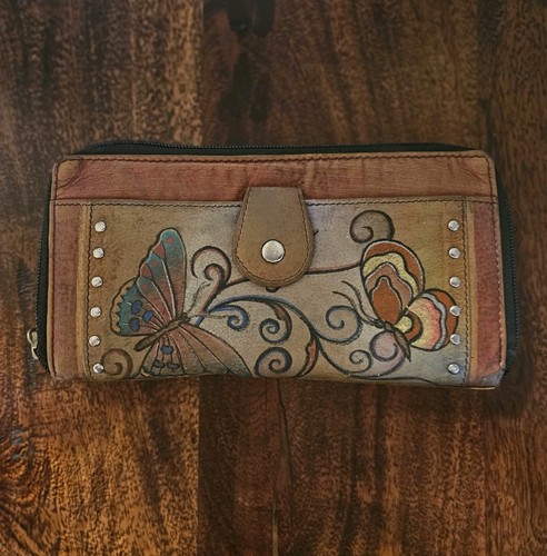 Genuine anuschka leather zip - leather,