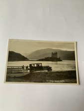 Scottish Antique Postcard Eilean Donan Castle and Car Ferry Rolls-Royce 20 H.P