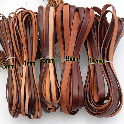 Genuine leather flat cord - flat,