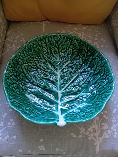 Green cabbage leaf ceramic - leaf,