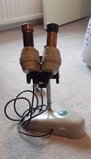 Vintage C. Baker London Binocular Microscope with Base. Working