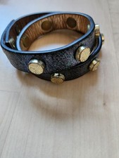 Biba Black Leather Gold Logo