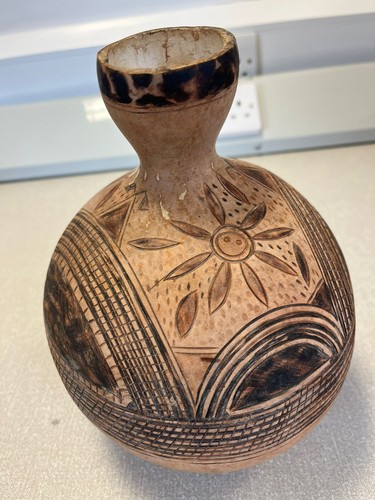 Vintage hand carved - hand, vase