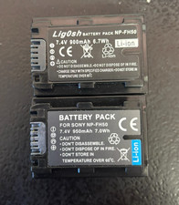 2x Sony NP-FH50 Battery for