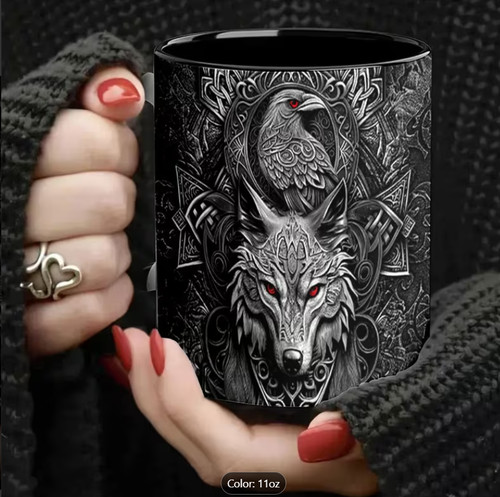 Wolf and raven - celtic, knot