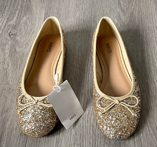 Mango gold glitter ballet - mango,