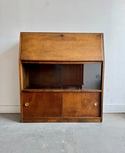 Vintage oak bureau - bureau, bookcase