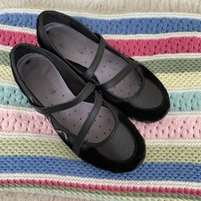 Women’s Skechers Biker Trainers Shoes Black Leather Textile UK4 EU37