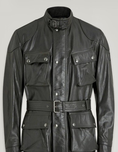 Men black leather belstaff - men’s,