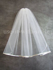 1 Tier Short IVORY / WHITE / OFF WHITE WEDDING HOLY COMMUNION VEIL 18" NEW UK