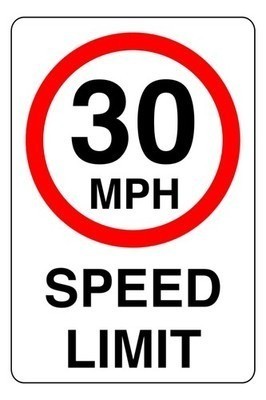 30mph speed limit - 30mph, safety