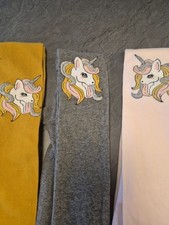Silkglory 3 Pack Tights for Girls with Unicorn Glitter Print Pattern Age 7-9 Yrs