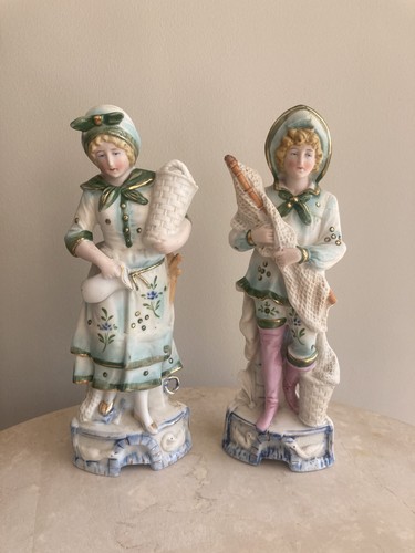 Vintage pair bisque - pair, porcelain