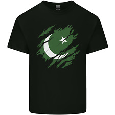 Torn Pakistan Flag Pakistani Day Football Kids T-Shirt Childrens