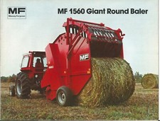 Original Massey Ferguson MF 1560 Giant Round Baler Sales Brochure Form # 829AG