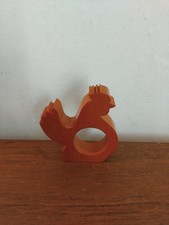 Vintage Art Deco Orange Bakelite Chicken Napkin/Serviette Ring