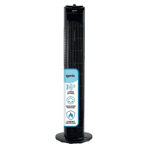 Tower fan black - 3, speed