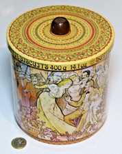 RARE VINTAGE "NAUGHTY TIN" HUNTLEY & PALMERS COCKTAIL BARREL BISCUIT TIN 1979
