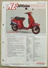 HONDA NE50 VISION Family Moped Sales Specification Leaflet 1985