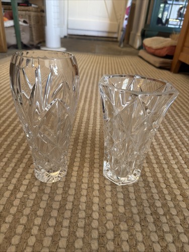 Vintage cut glass vases - cut,