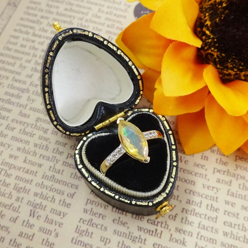 10k gold opal white topaz - opal,
