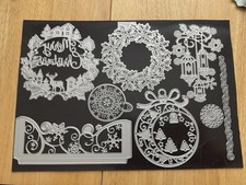 A4 Sheet of Large Decorative Christmas Dies.  Free P&P