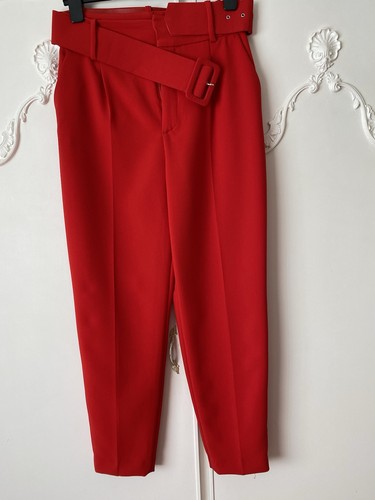 Zara basic ladies red trousers - basic,