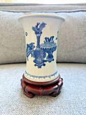 A Chinese Blue and White Brush Pot Bitong, Kangxi Period