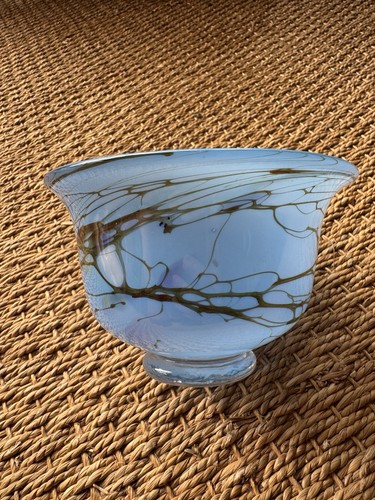 Signed okra studio glass blue - signed,