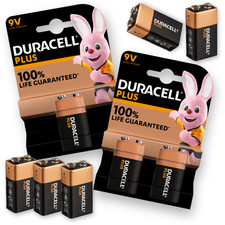 DURACELL 9v PP3 Batteries Plus Smoke Alarm Block Alkaline Battery LR22 Long Exp