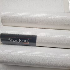 Anaglypta Thick Textured White Paintable Vinyl Durable Heavy Duty Wallpaper