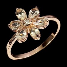 Silver Ring Morganite Genuine