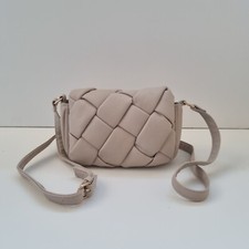 Primark Crossbody Bag Small Pale Beige No Handle No Zipper 2 Compartments Gold