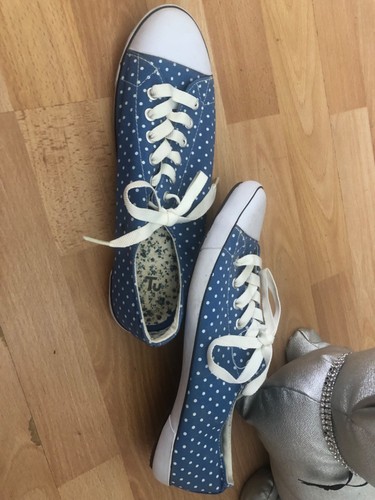 Blue lace plimsols size - tu,
