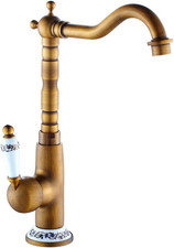 Mixer Kitchen Brass Vintage Antique Antique Hot Cold Tap Kitchen Basin with Swiv