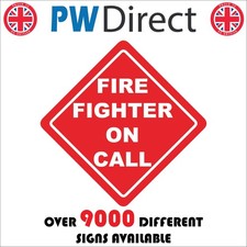 Sign fire fighter call red - fire, on
