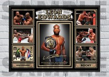 Leon Edwards UFC MMA memorabilia/collectable/gift A4/A3 signed #302