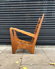 Vintage 1970s handmade Oak framed lounge chair