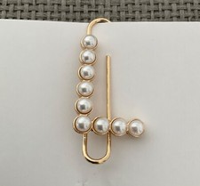 L Shaped pearl and gold paperclip clip bookmark stationery. New unused
