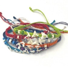 SHARK TOOTH BRACELET WRISTBAND ADJUSTABLE genuine Triple Sharks Tooth/Teeth