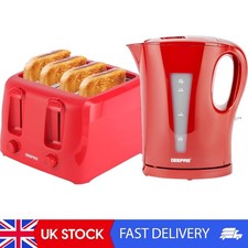 Red 1.7L Electric Kettle & 4