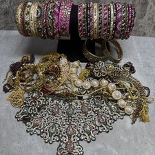 BOLLYWOOD Costume Jewellery Job Lot Bangles Earrings Necklace Indian Wedding etc